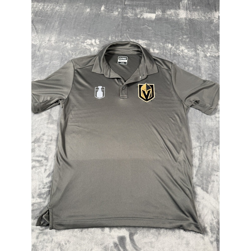 Fanatics‎ NHL Vegas Golden Knights 2023 Stanley Cup Champions Grey Polo Shirt